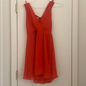BEBE ORANGE HALTER DRESS